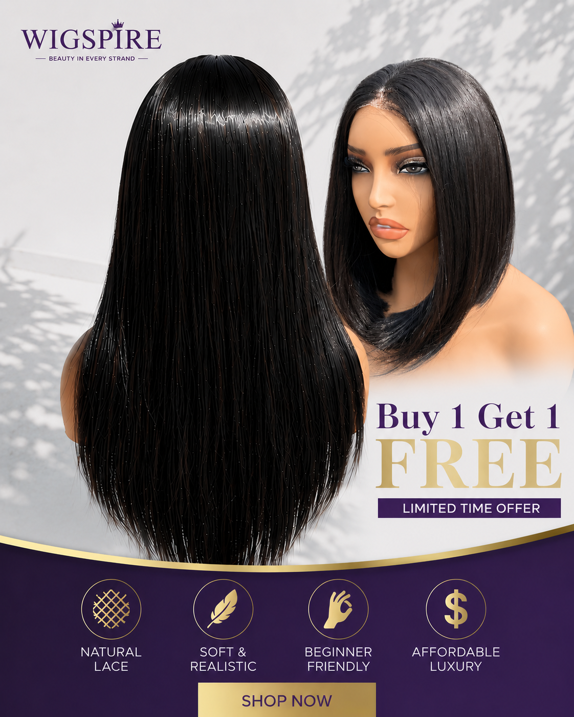 BOGO | Wigspire 13x4 Lace Bob 12" + 22" Long Lace Wig (2 PCS)