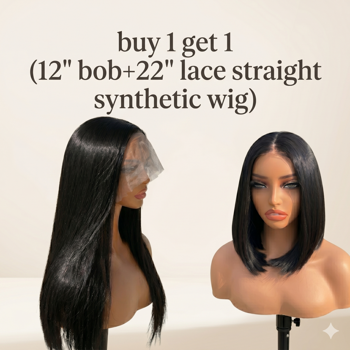 BOGO | Wigspire 13x4 Lace Bob 12" + 22" Long Lace Wig (2 PCS)
